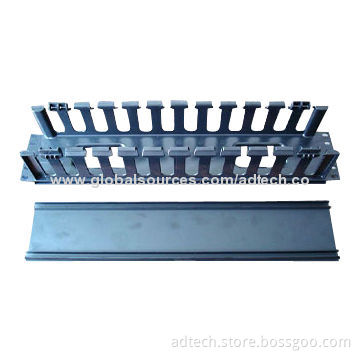 Horizontal Cable Manager, 2U Plastic Material, Suitable for Standard 19-inch Rack or Cabinet
